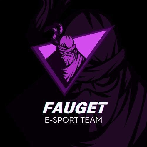 Black and Purple Illustration E-Sport Game Logo