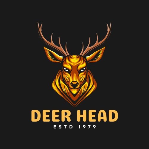 Orange and Brown Dark Illustrative the Deer Gaming Logo