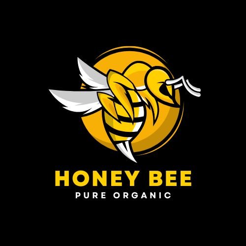 Yellow Abstract Honey Bee Free Logo
