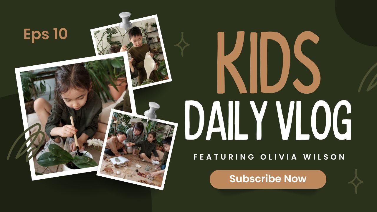 Green Brown Playful Polaroid Kids Daily Vlog YouTube Thumbnail